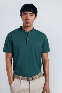 Hombre Springfield Polos>Polo piqué cuello mao slim fit