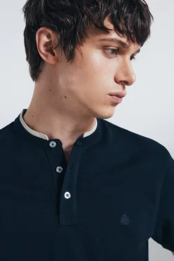 Hombre Springfield Polos>Polo piqué cuello mao slim fit