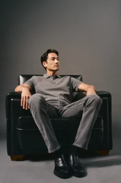 Hombre OOTO Polos>Polo piqué lavado bordado avión