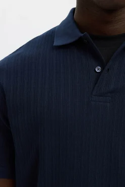 Hombre Selected Polos>Polo Rib de manga corta Regular Fit.