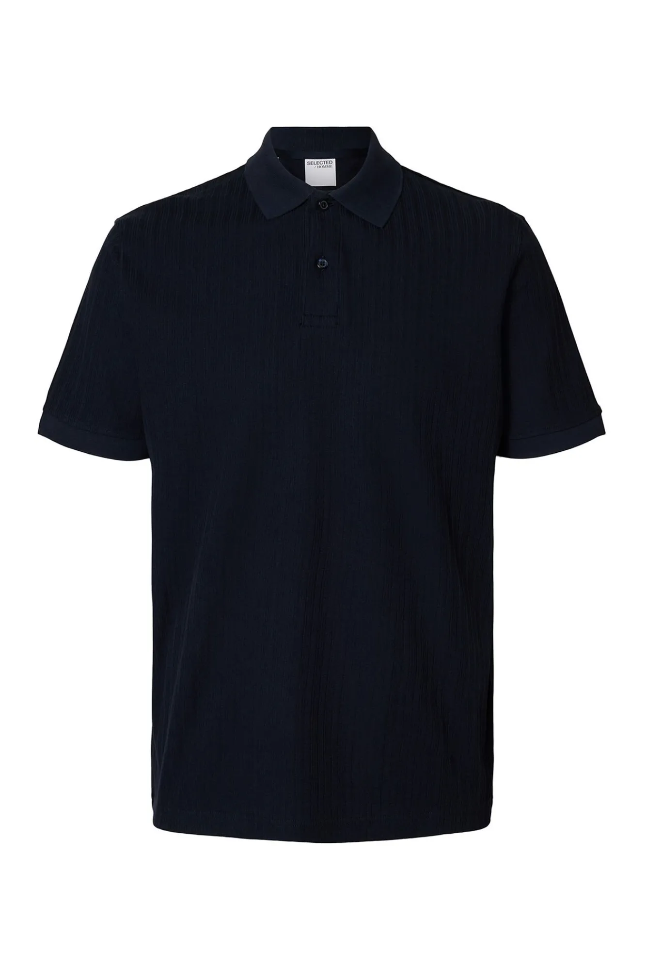 Hombre Selected Polos>Polo Rib de manga corta Regular Fit.