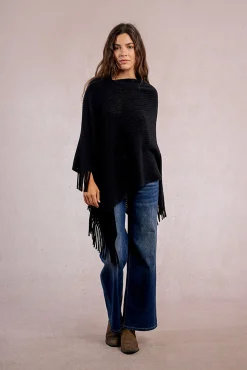 Mujer Molly Bracken Chaquetas>Poncho asimétrico con flecos