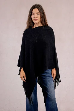 Mujer Molly Bracken Chaquetas>Poncho asimétrico con flecos