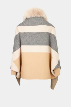 Mujer Morgan Chaquetas>Poncho con detalles pelo de imitación