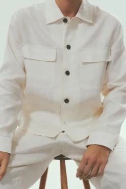 Hombre Selected Camisas>Sobrecamisa de lino