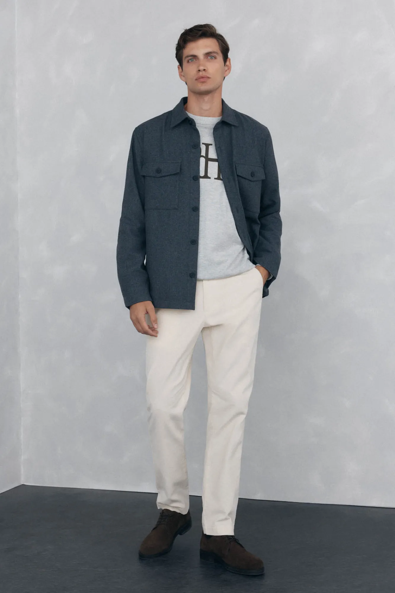 Hombre Pedro del Hierro Camisas>Sobrecamisa lana lisa