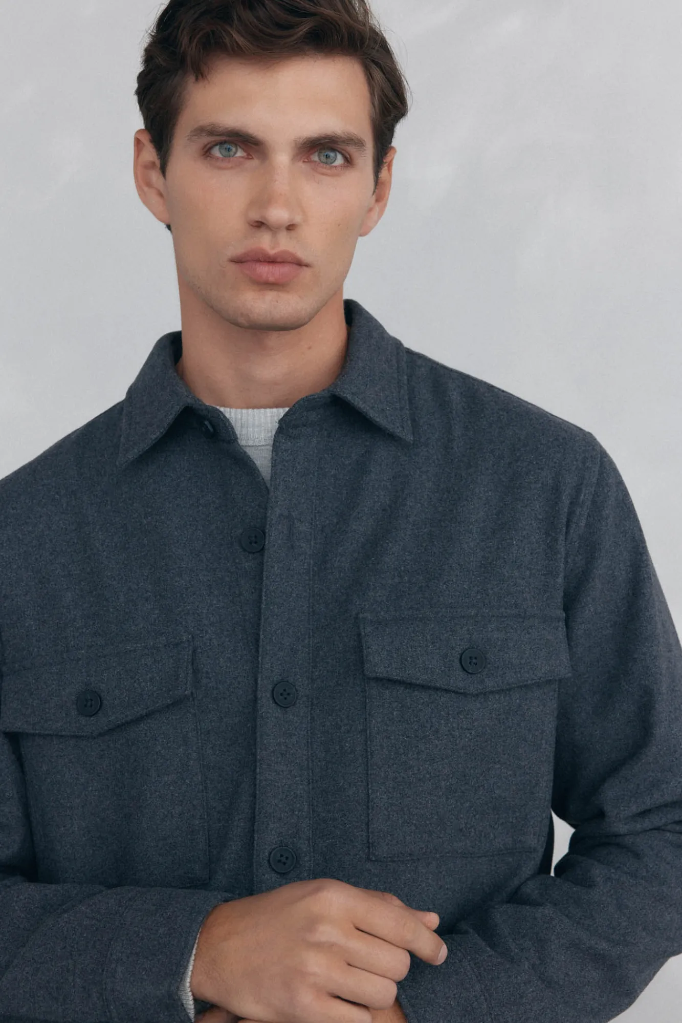 Hombre Pedro del Hierro Camisas>Sobrecamisa lana lisa