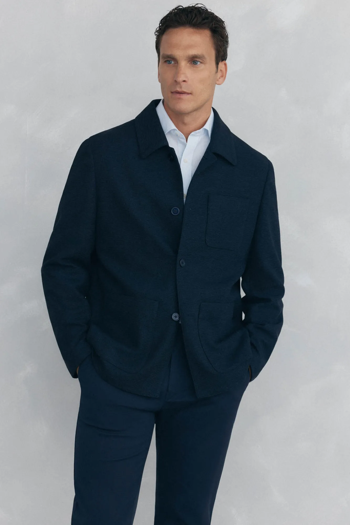 Hombre Pedro del Hierro Americanas|Americanas>Sobrecamisa marino