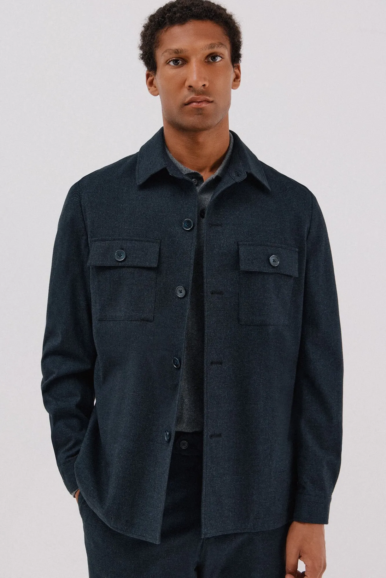 Hombre Cortefiel Trajes|Chaquetas>Sobrecamisa microcuadro algodón