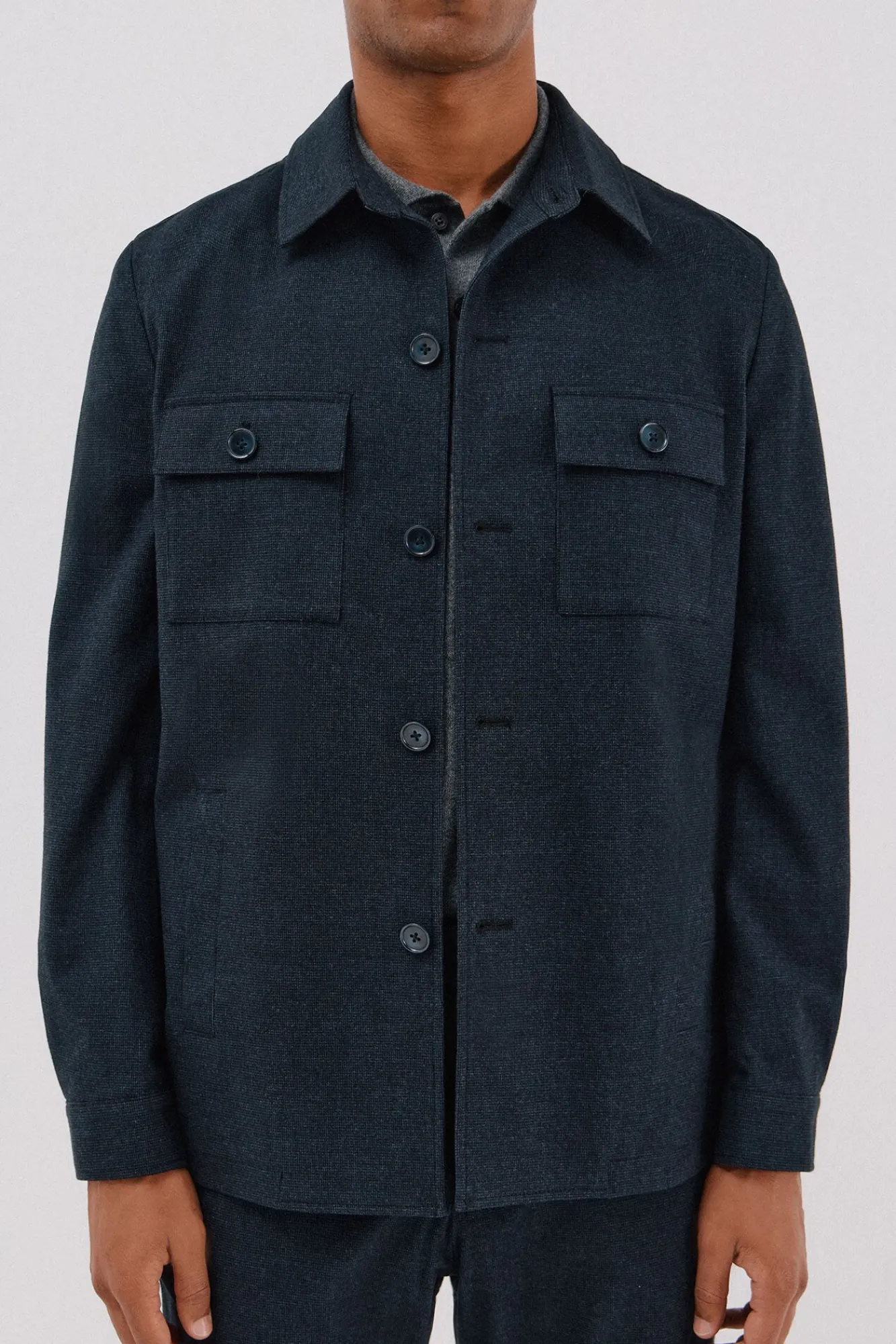 Hombre Cortefiel Trajes|Chaquetas>Sobrecamisa microcuadro algodón