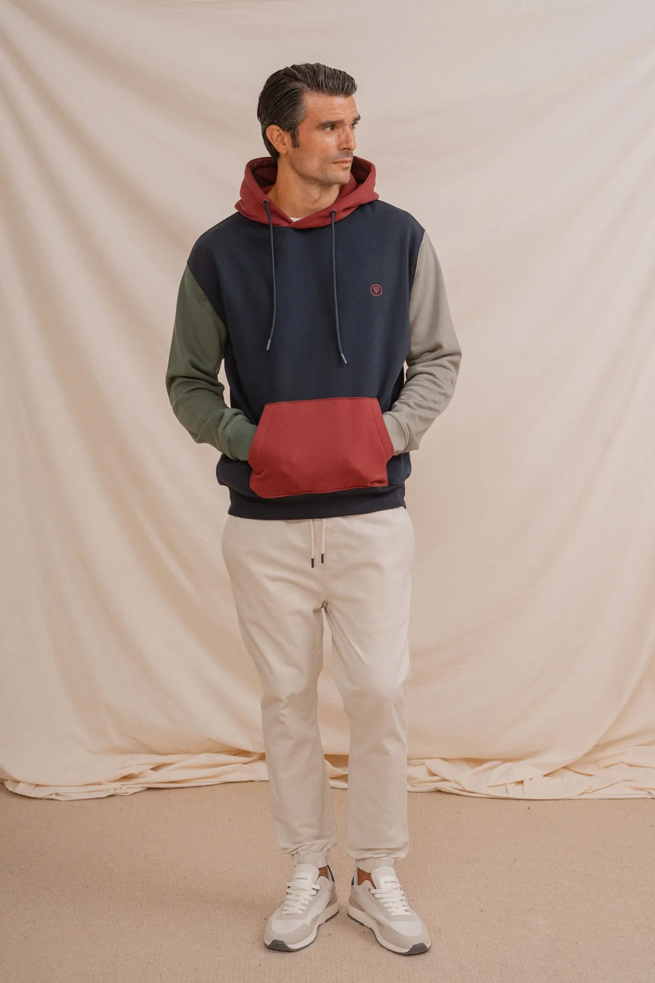 Hombre Celopman Sudaderas>Sudadera canguro tricolor