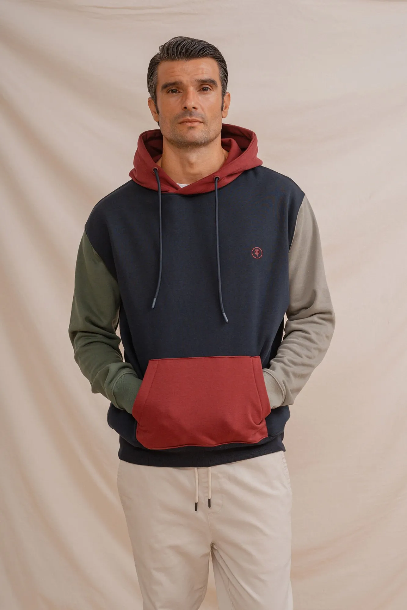 Hombre Celopman Sudaderas>Sudadera canguro tricolor