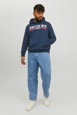 Hombre Jack & Jones PLUS Sudaderas>Sudadera capucha print logo PLUS