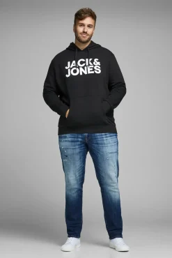 Hombre Jack & Jones PLUS Sudaderas>Sudadera capucha print logo PLUS