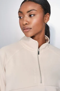 Mujer Dash and Stars Deporte|Sudaderas>Sudadera cuello cremallera beige