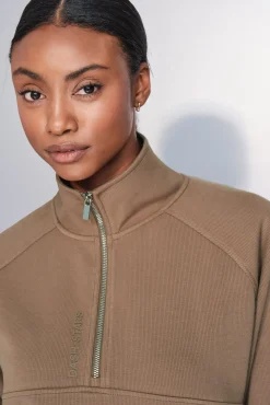 Mujer Dash and Stars Deporte|Sudaderas>Sudadera cuello cremallera marrón