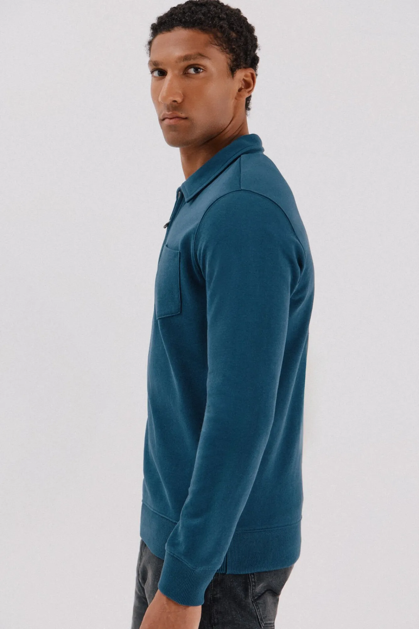 Hombre Cortefiel Sudaderas>Sudadera cuello polo cremallera