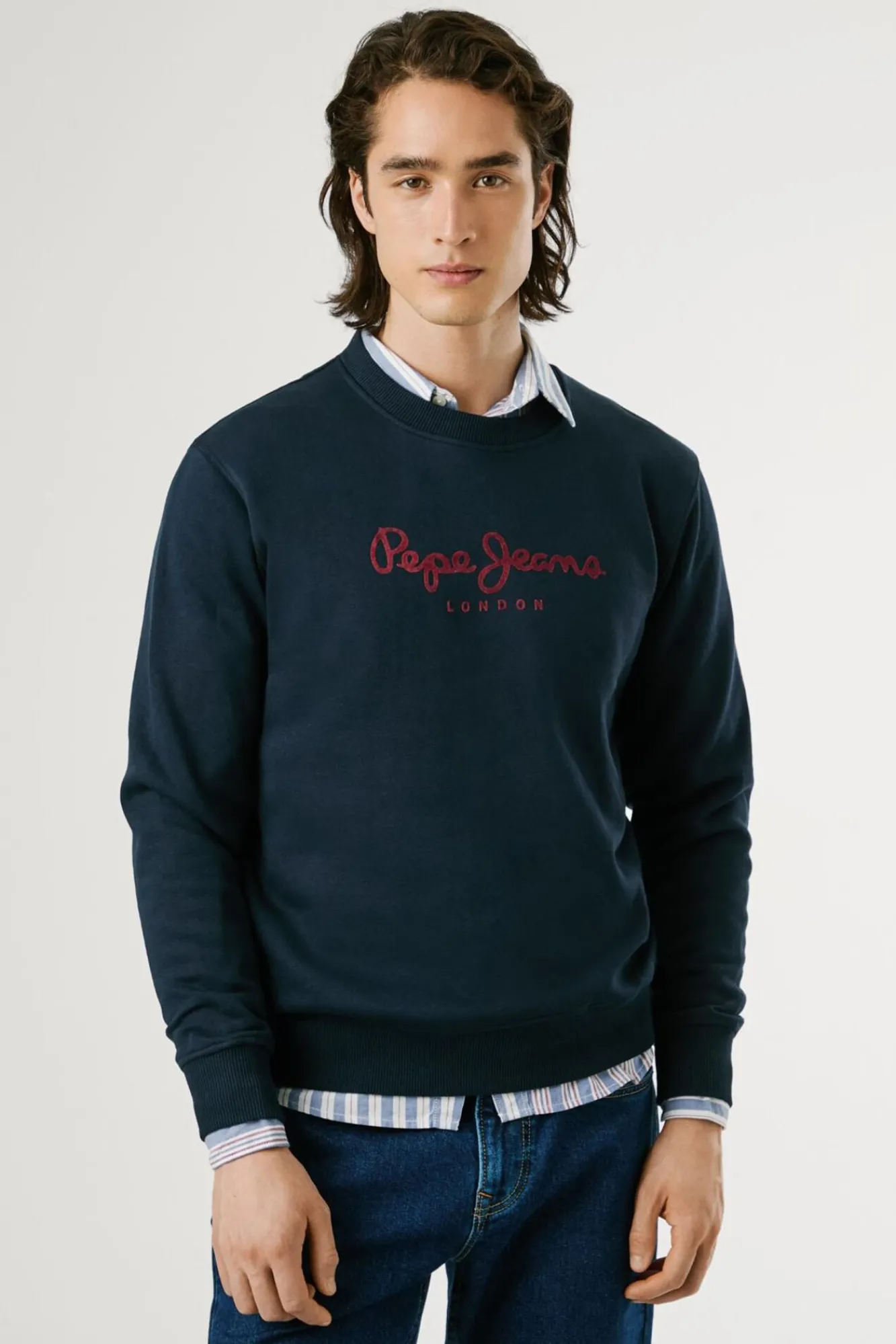 Hombre Pepe Jeans Sudaderas|Jerséis>Sudadera Cuello Redondo Con Logo