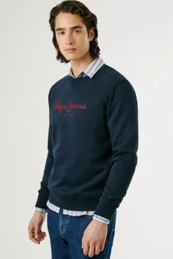 Hombre Pepe Jeans Sudaderas|Jerséis>Sudadera Cuello Redondo Con Logo