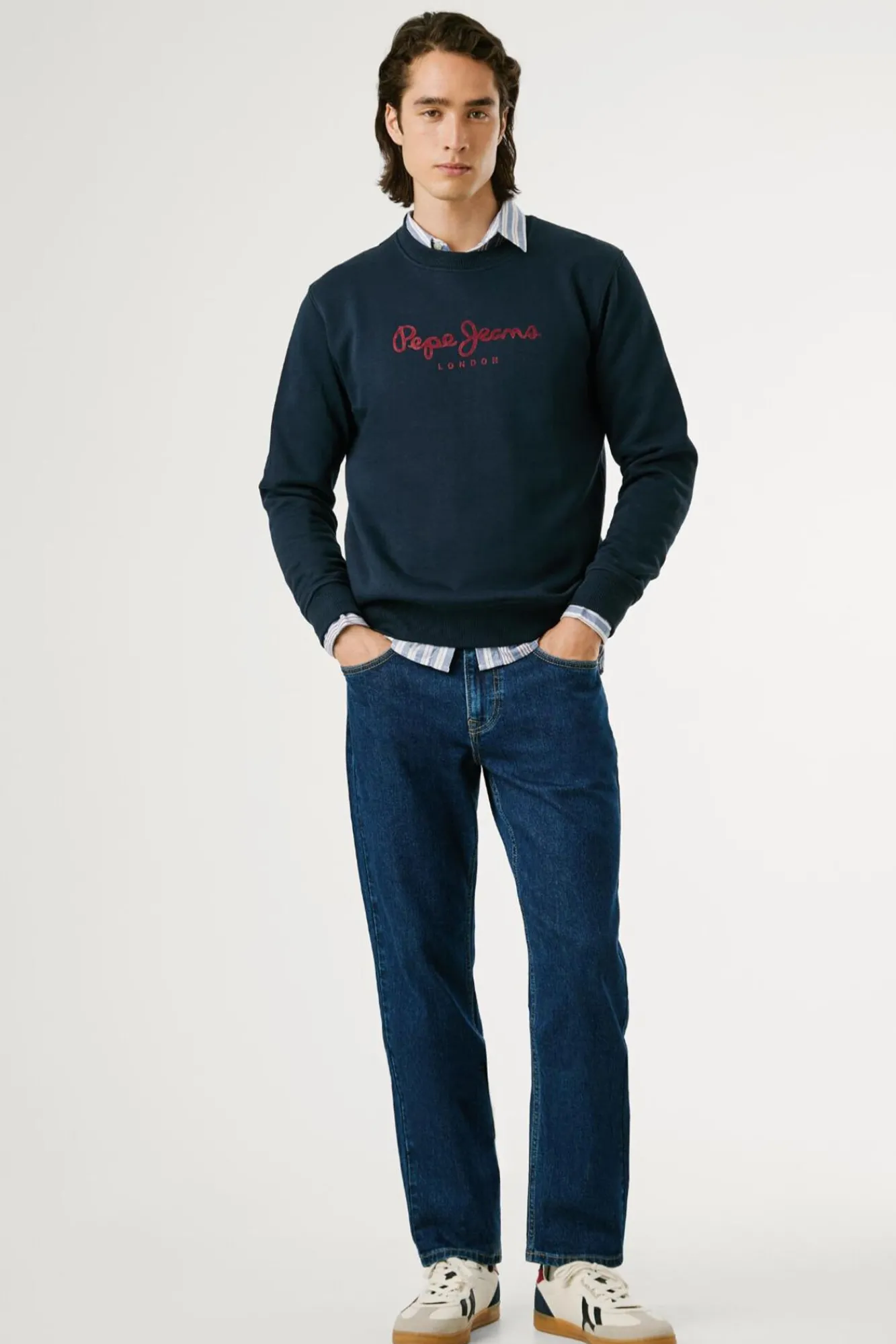 Hombre Pepe Jeans Sudaderas|Jerséis>Sudadera Cuello Redondo Con Logo