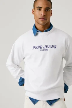 Hombre Pepe Jeans Sudaderas>Sudadera de cuello redondo con logo frontal y estampado trasero.