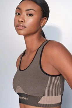 Mujer Dash and Stars Ropa Interior|Deporte>Sujetador deportivo marrón SEAMLESS FIT