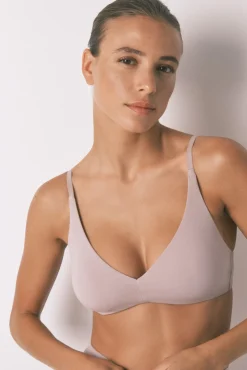 Mujer Women'secret Ropa Interior>Sujetador triangular algodón beige