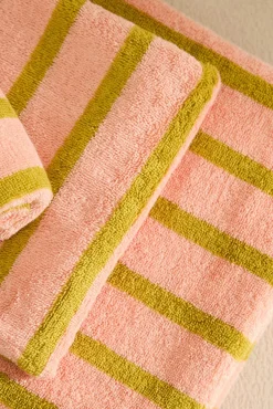 Calma House Toallas>Toalla de baño de algodón de rizo a rayas s Saturno