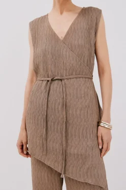 Mujer Cortefiel Camisetas>Top asimétrico textura