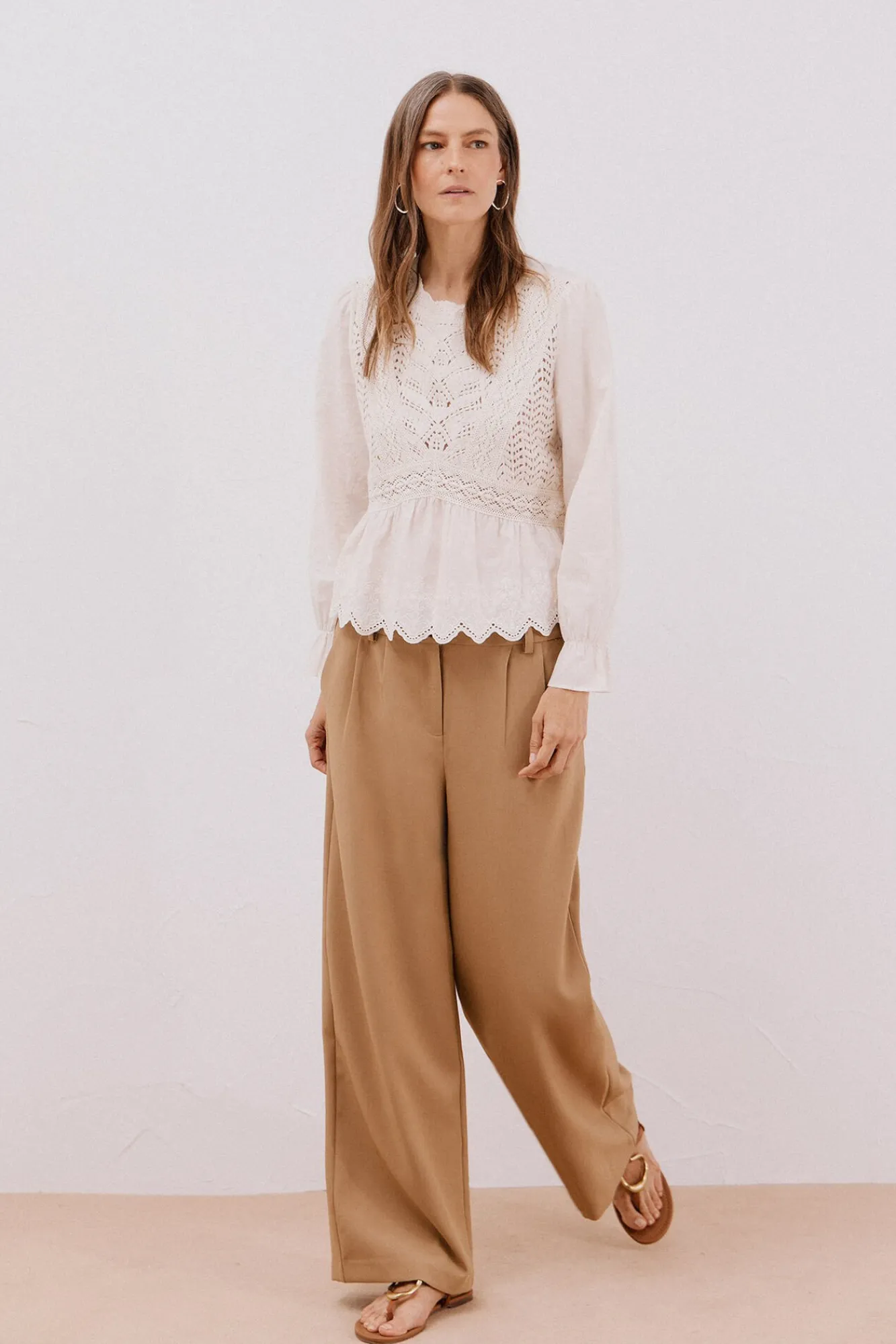 Mujer Cortefiel Camisetas>Top combinado crochet