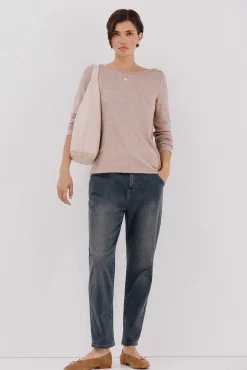 Mujer Cortefiel Camisetas>Top cuello barco botones dorados