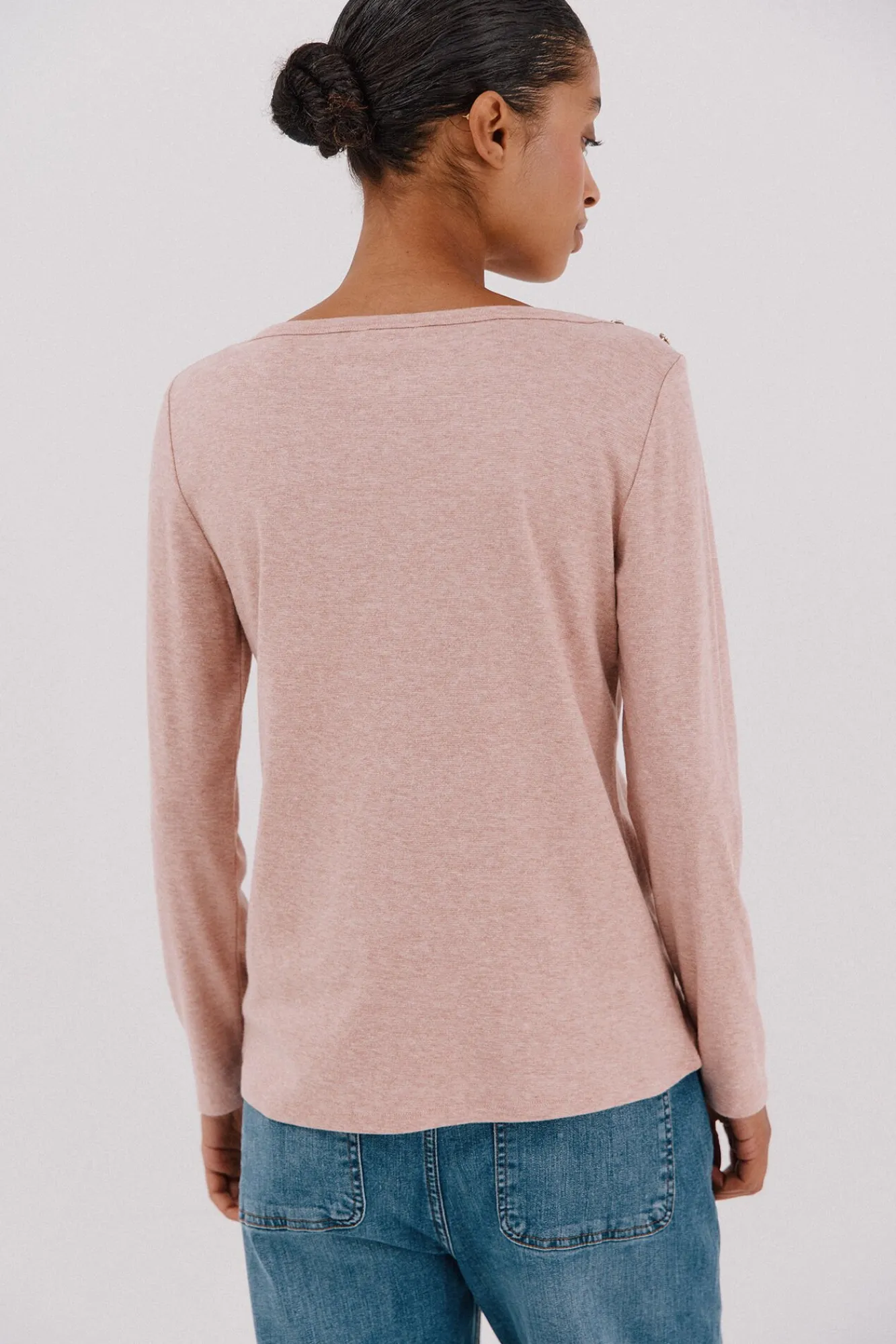 Mujer Cortefiel Camisetas>Top cuello barco botones dorados