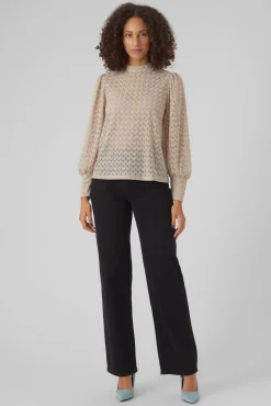 Mujer Vero Moda Camisetas>Top de encaje cuello cerrado