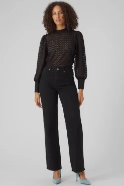 Mujer Vero Moda Camisetas>Top de encaje cuello cerrado