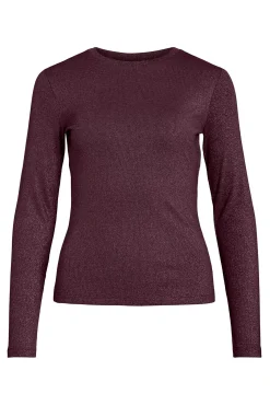 Mujer Vila Camisetas>Top de manga larga con glitter