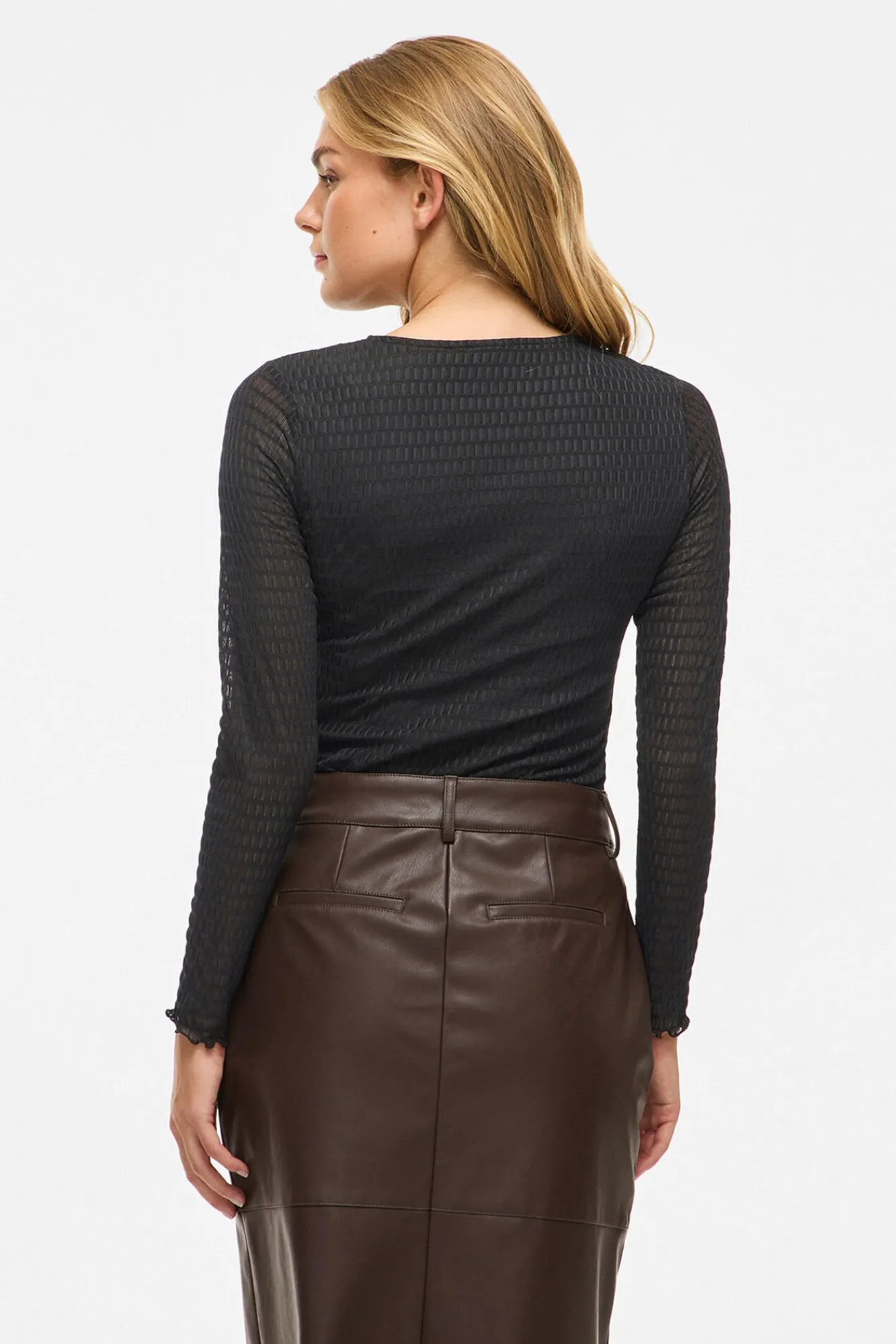 Mujer Vila Camisetas>Top de manga larga con textura