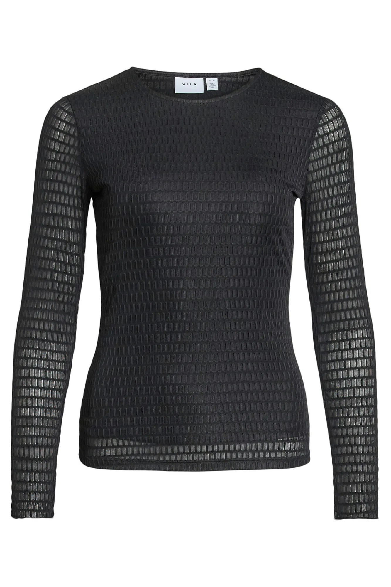 Mujer Vila Camisetas>Top de manga larga con textura