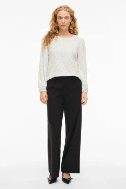 Mujer Vila Camisetas>Top de manga larga con viscosa