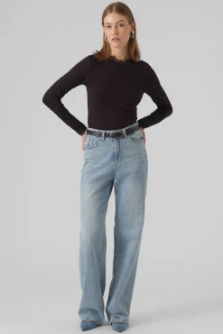 Mujer Vero Moda Camisetas>Top de manga larga detalles encaje