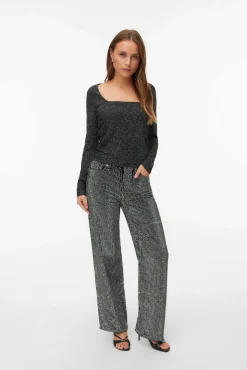 Mujer Vero Moda Camisetas>Top de manga larga escote cuadrado