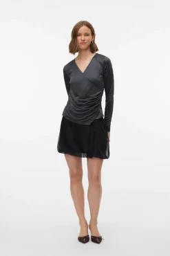 Mujer Vero Moda Camisetas>Top de manga larga tejido metalizado