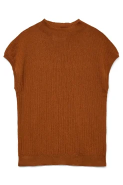 Mujer Vero Moda Camisetas>Top de manga sisa y cuello subido