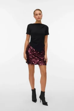 Mujer Vero Moda Camisetas>Top de mujer de manga corta asimétrico