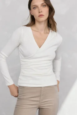 Mujer Pedro del Hierro Camisetas>Top drapeado textura