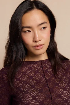 Mujer Slowlove Camisetas>Top encaje asimétrico