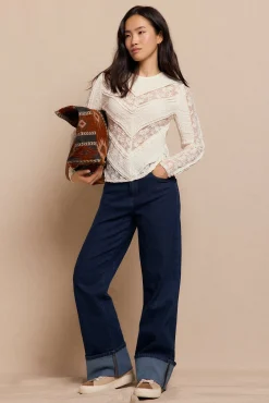 Mujer Slowlove Camisetas>Top encaje combinado