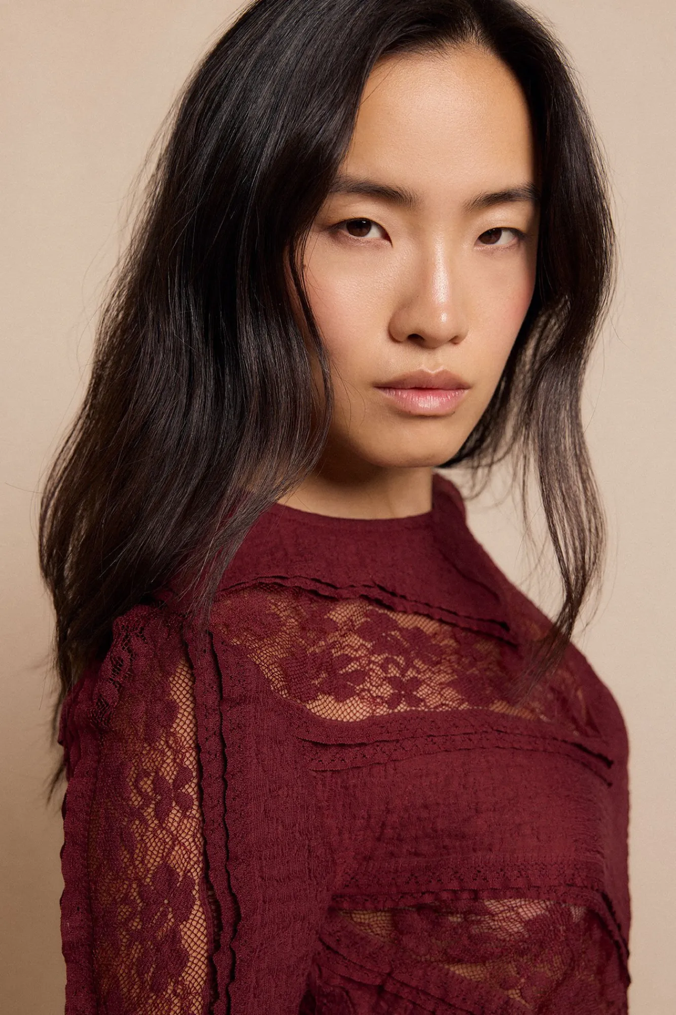 Mujer Slowlove Camisetas>Top encaje combinado