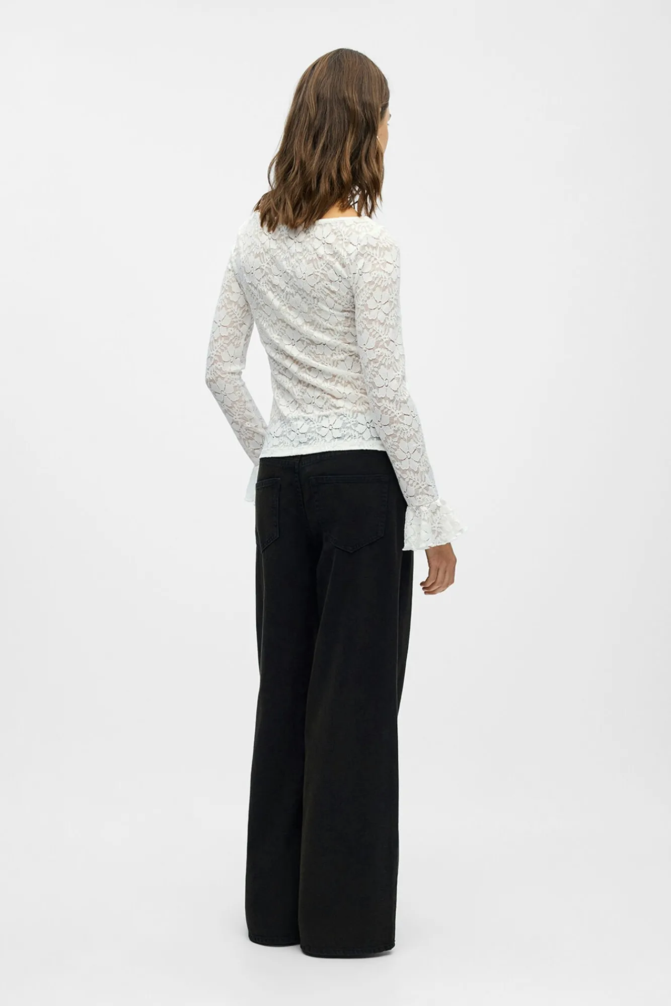 Mujer Object Blusas>Top encaje volante