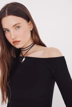 Mujer Springfield Camisetas>Top escote asimétrico