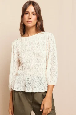 Mujer Slowlove Camisetas>Top estampado fruncido